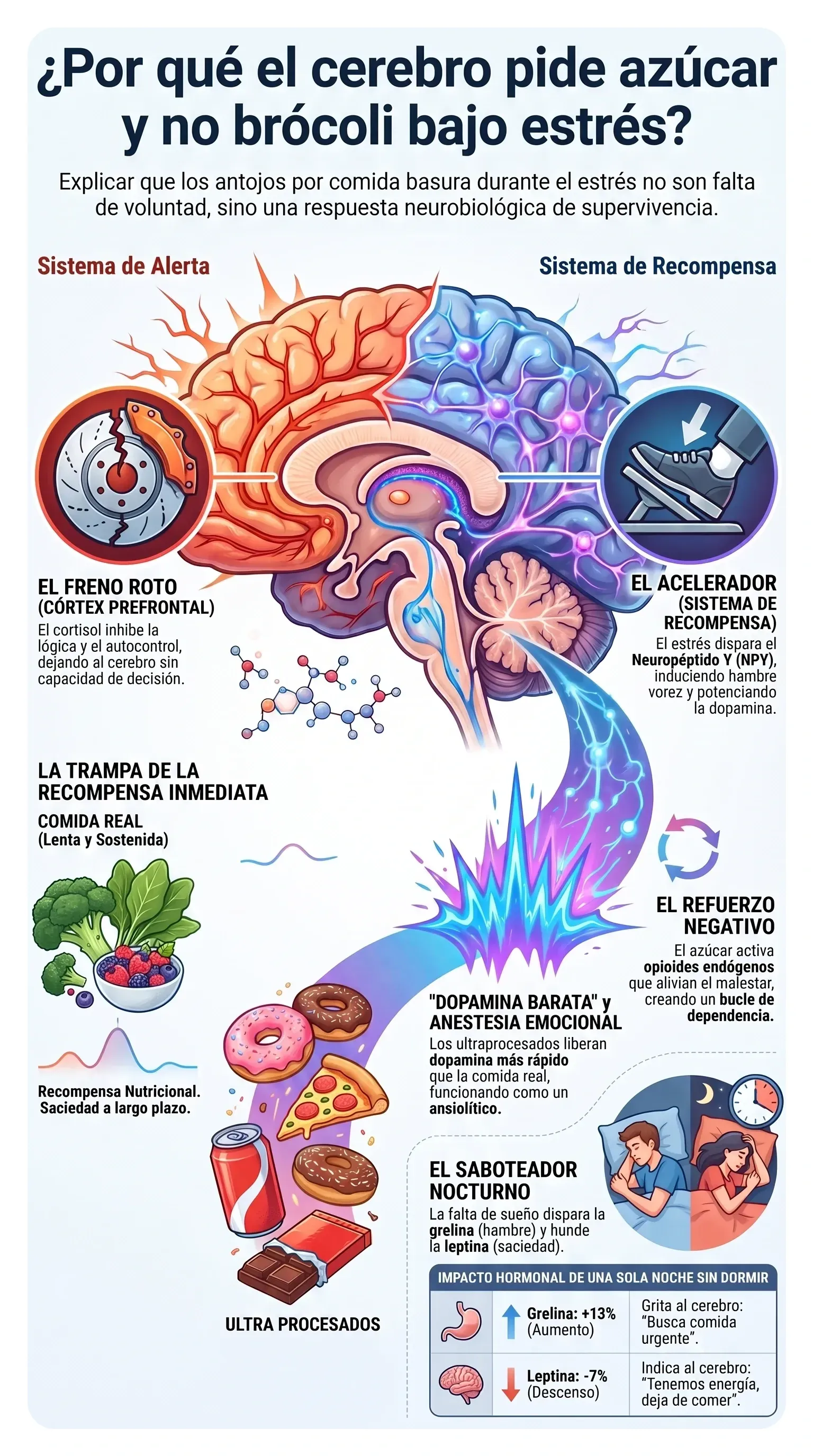 Estrés, cortisol y comida basura.